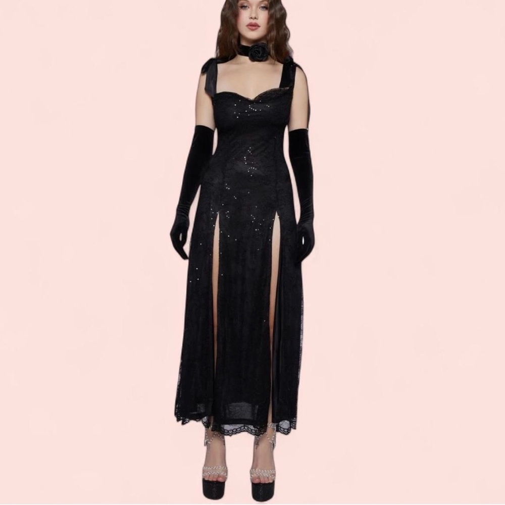Black Lace Maxi Dress